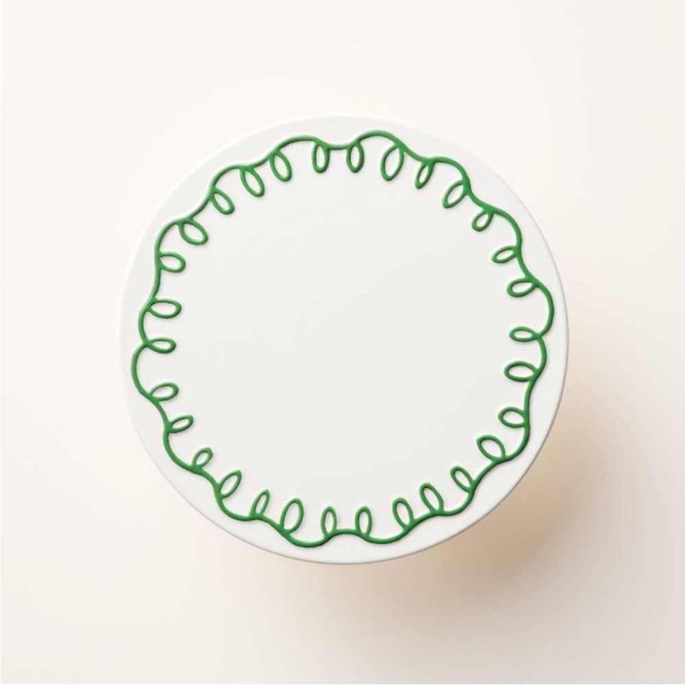 Kate Spade New York x Target White & Green ceramic Cake stand & plates set - Picture 4 of 7